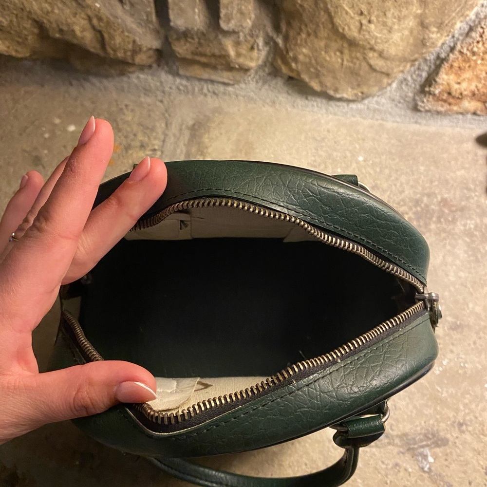 Vintage Green Leather Train Case - Picture 4 of 5